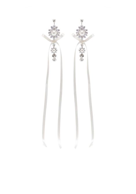 Silver and cream Bow earrings Simone Rocha - women